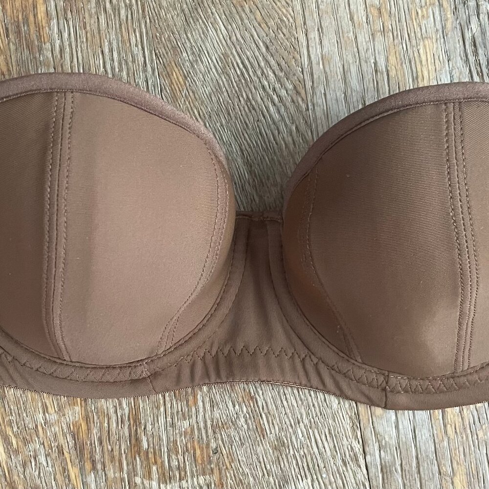 EUC 28DD Curvy Kate Brown Strapless Padded UK Bra